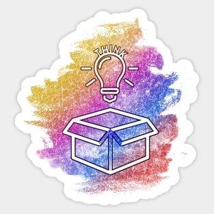 Think outside the box Sticker